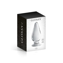 Plug anal Allongé en verre transparent N°26 - Glossy Toys