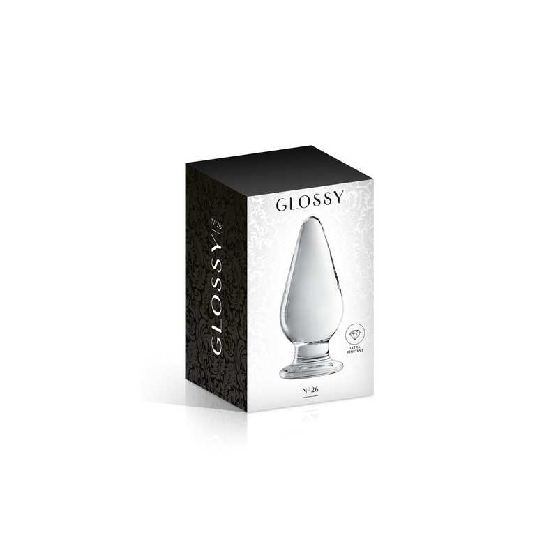 Plug anal Allongé en verre transparent N°26 - Glossy Toys