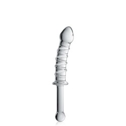 Dildo puissant en verre avec poignée 23cm Transparent N°16 - Glossy Toys