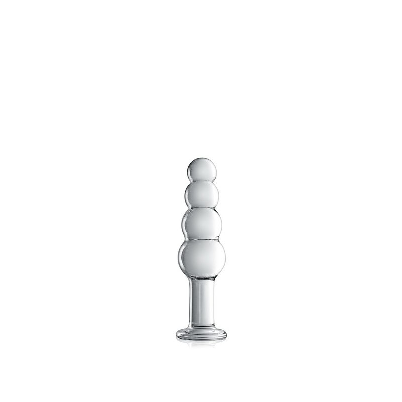 Dildo verre boules progressive 18.5cm transparent N°9