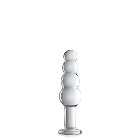 Dildo verre boules progressive 18.5cm transparent N°9