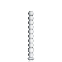 Dildo transparent en verre à boules 24cm N°18 - Glossy Toys