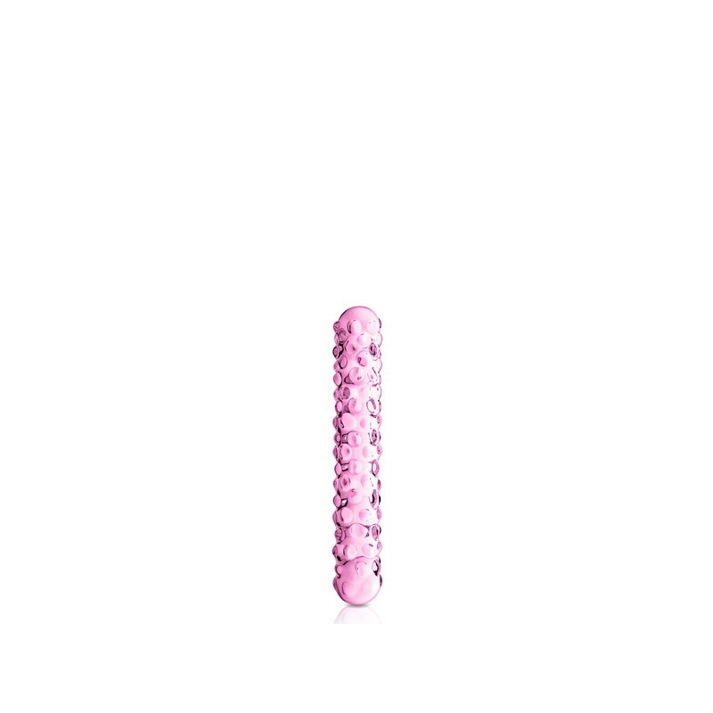 Dildo perlé en verre rose 17cm N°6 - Glossy Toys