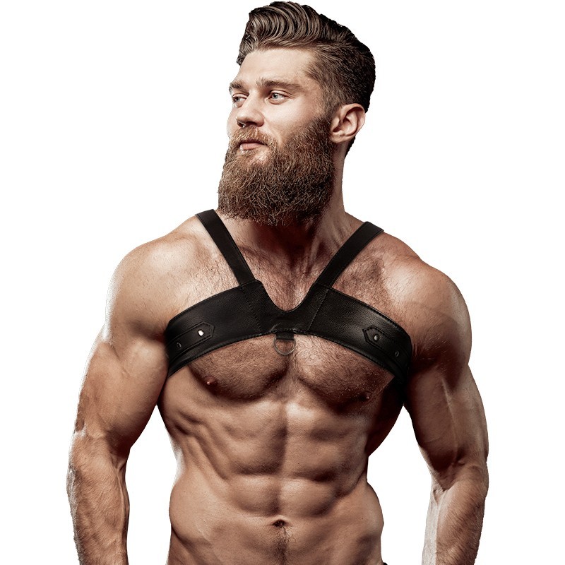 FETISH - HARNAIS POITRINE POUR HOMME  EN CUIR ÉCOLOGIQUE