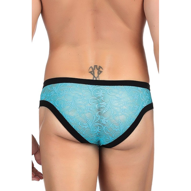 SLIP HOMME DENTELLE TURQUOISE