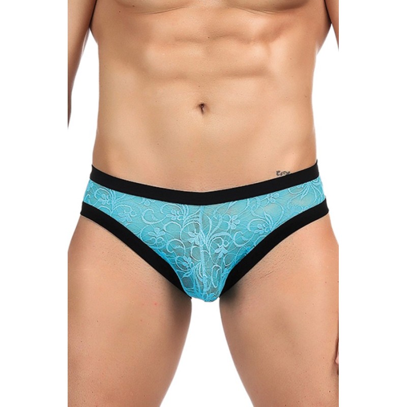 SLIP HOMME DENTELLE TURQUOISE