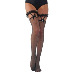 BAS RESILLE/JARRETIERE NOIR T.U
