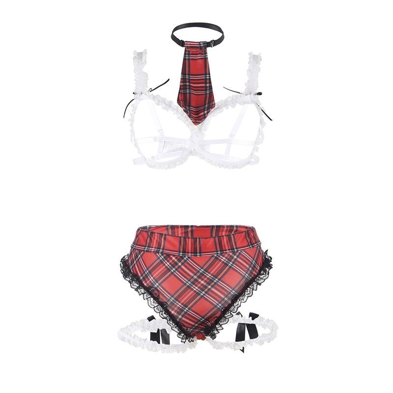 COSTUME D'ÉCOLIÈRE SEXY AVEC SOUTIEN-GORGE -SUBBLIME