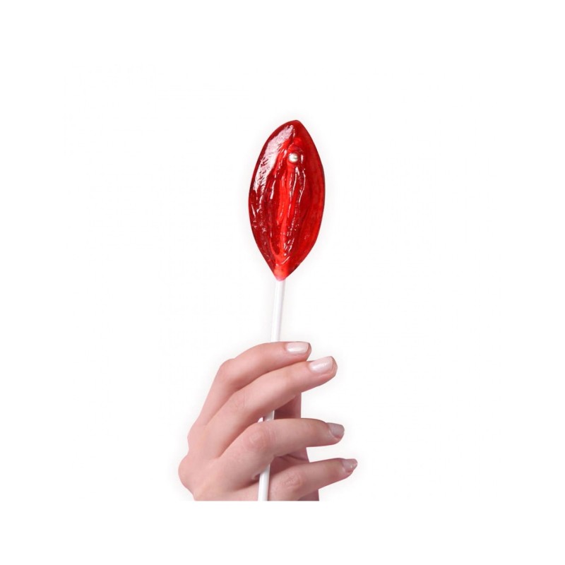 Sucette en forme de vagin à la fraise