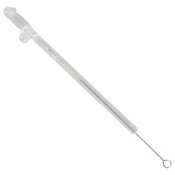 Paille en Verre en Forme de Pénis avec Brosse de Nettoyage Willy - 4 pièces