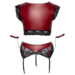 Ensemble bralette, string porte-jarretelles ouvert de Cottelli BONDAGE PLUS - 4XL