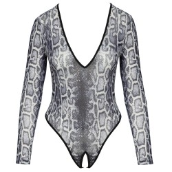 Body ouvert à manches longues et décolleté extra-bas de Cottelli LINGERIE