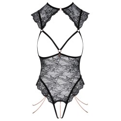 Body ouvert noir -d'Abierta Fina - Taille S