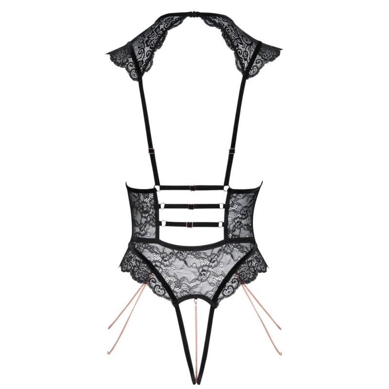 Body ouvert noir -d'Abierta Fina - Taille S