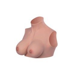 BUSTE SEINS RÉALISTES COL HAUT PEAU FONCÉ