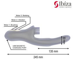 IBIZA - VIBRATEUR CLITORIALE MULTICELLULAIRE RABITT  DOUBLE ONDES
