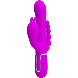 TRIPLE VIBRATEUR MULTIFONCTION 4 EN 1 ROSE -PRETTY LOVE - CAMMY