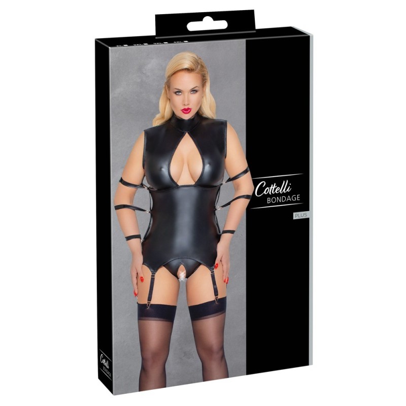 chemise à jarretelles et culotte sans entrejambe de Cottelli BONDAGE
