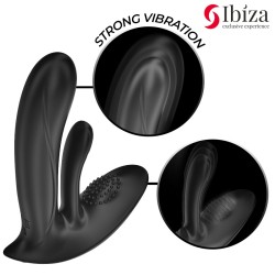 VIBROMASSEUR PORTABLE AVEC STIMULATION DU POINT G ET DU CLITORIS AVEC TÉLÉCOMMANDE-IBIZA -