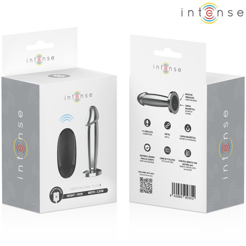 PLUG ANAL - S - 10 VIBRATIONS GODE MÉTALLIQUE AVEC TÉLÉCOMMANDE  -INTENSE -
