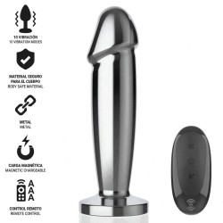 PLUG ANAL - M-  10 VIBRATIONS GODE MÉTALLIQUE AVEC TÉLÉCOMMANDE -INTENSE -