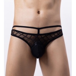 String Transparent Hollowout Noir