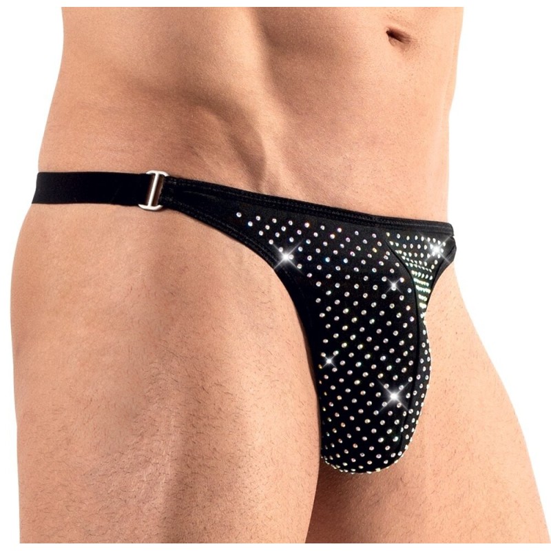 String avec strass brillants  Noir