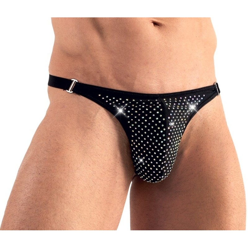 String avec strass brillants  Noir