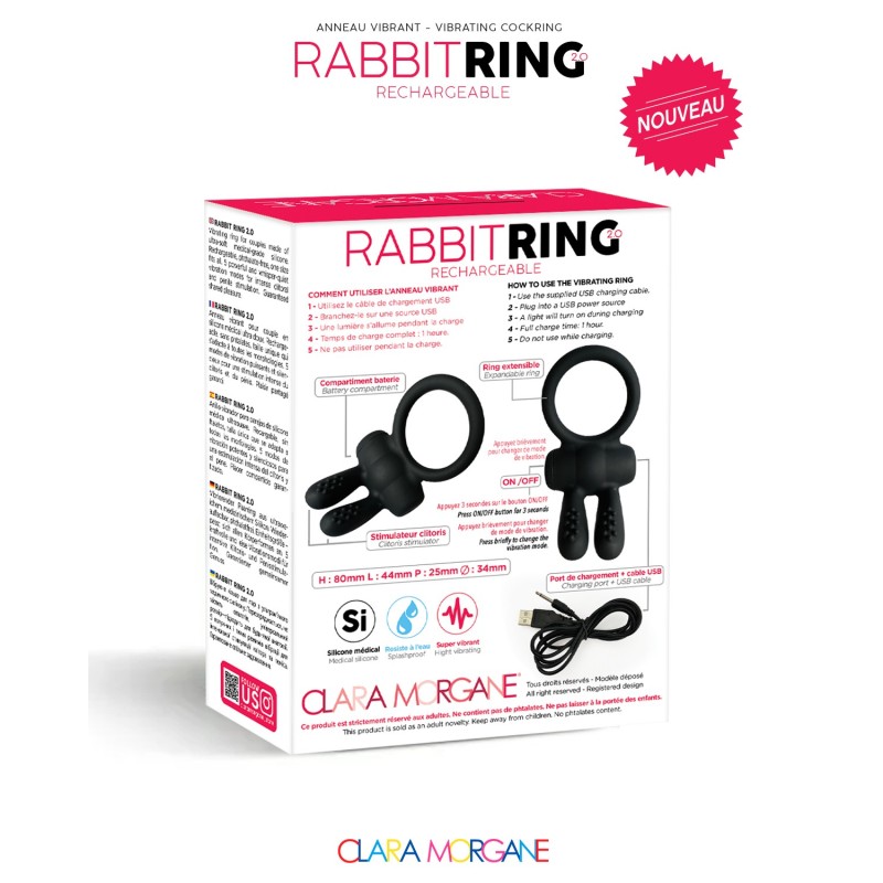 Anneau Vibrant USB "Rabbit Ring 2.0" Clara Morgane