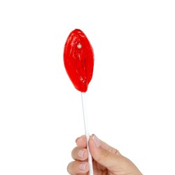 Sucette en forme de vagin à la fraise