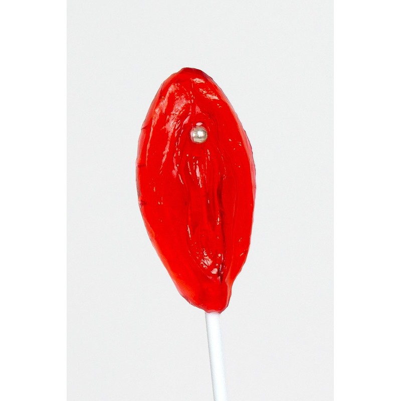 Sucette en forme de vagin à la fraise