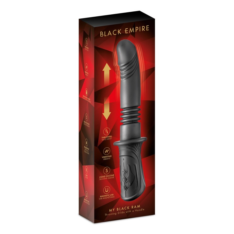 Vibromasseur avec va-et-vient - My Black Ram - black empire