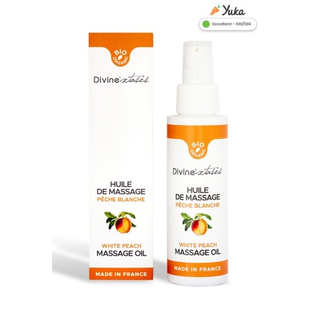 Divinextases - Huile de massage gourmande BIO PECHE BLANCHE