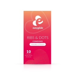EasyGlide -10 préservatifs RIBS AND DOTS