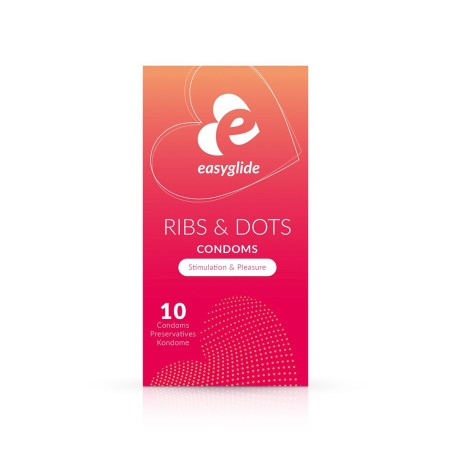 EasyGlide -10 préservatifs RIBS AND DOTS
