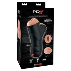 PDX ELITE - MASTURBATEUR DOUBLE PENETRATION AVEC VIBRATION STROKER