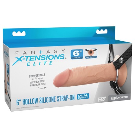 FANTASY X - TENSIONS ELITE - GODE CEINTURE 16.5 CM - HOLLOW SILICONE STRAP-ON