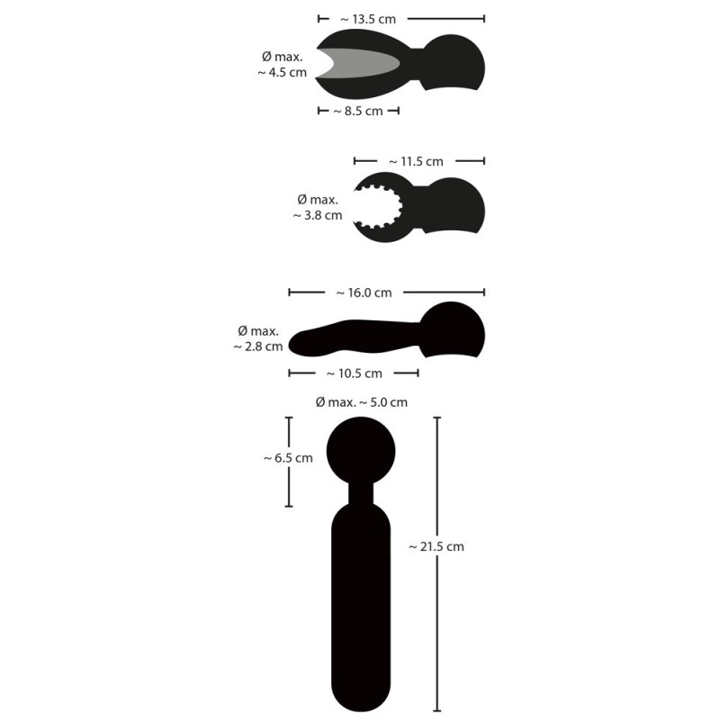 COUPLES CHOICE - VIBROMASSEUR AVEC 3 EMBOUTS - WAND