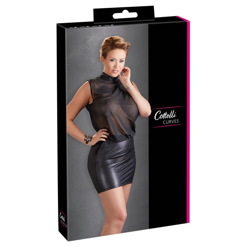 COTTELLI - MINI ROBE NOIRE OUVERTE