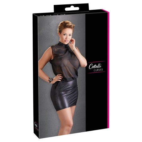 COTTELLI - MINI ROBE NOIRE OUVERTE