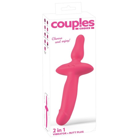 COUPLES CHOICE - VIBROMASSEUR  2en1 + Butt Plug POUR COUPLE