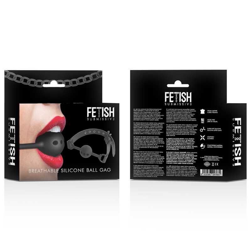 FETISH - BÂILLON À BOULE EN SILICONE RESPIRANT