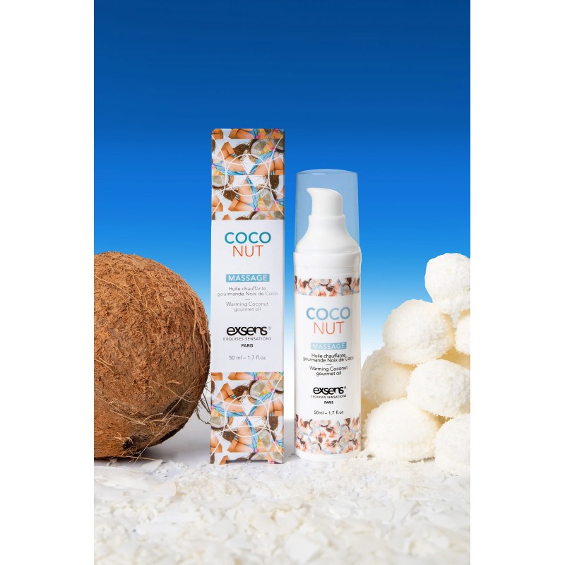 Huile chauffante Gourmande Noix de Coco - Coco Nut Massage - 50ML - exsens
