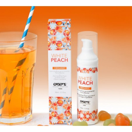 Huile chauffante Gourmande Pêche Blanche BIO -White Peach -50ml -exsens
