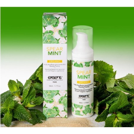 Huile de massage chauffante Gourmande Menthe Fraîche BIO -Spear Mint - 50ml -exsens