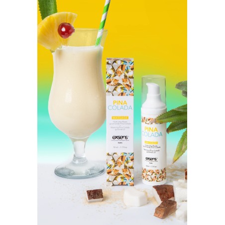 Huile chauffante Gourmande -Pina Colada Massage -  50ML - exsens