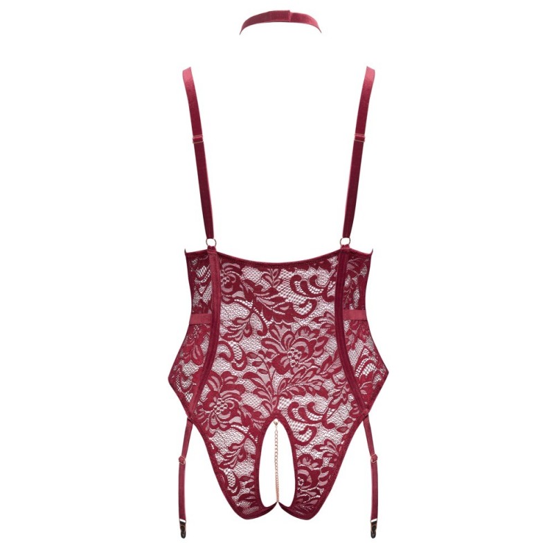 Body porte-jarretelles ouvert avec collier- Cottelli