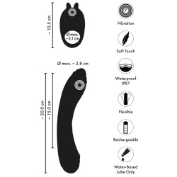 Vibromasseur avec anneau pénien vibrant amovible - Duo vibrator - couples choice