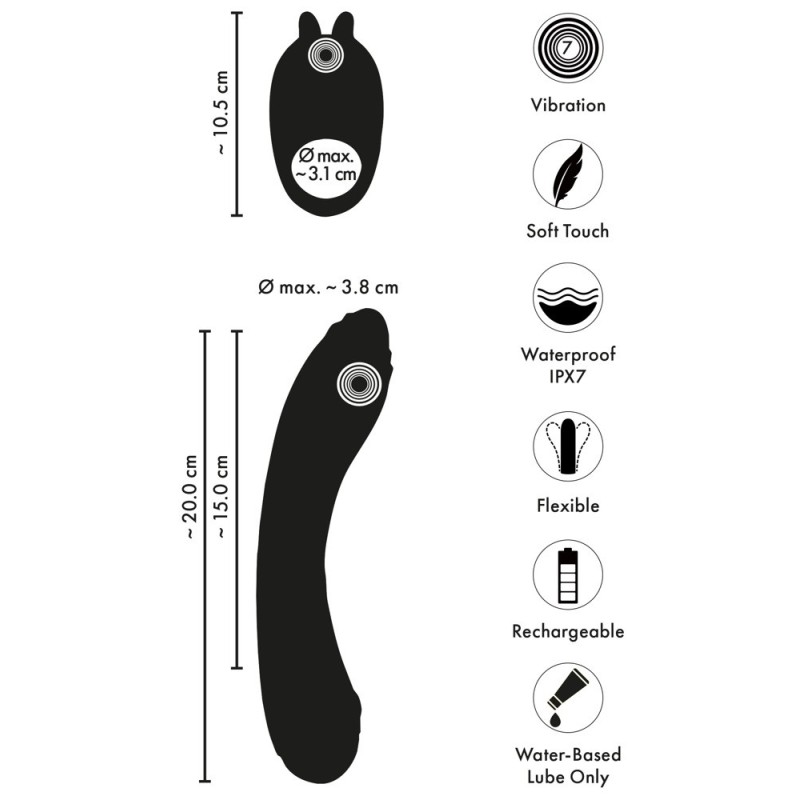 Vibromasseur avec anneau pénien vibrant amovible - Duo vibrator - couples choice