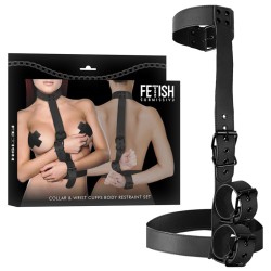 FETISH SUBMISSIVE- ENSEMBLE DE RETENUE CORPS COL ET POIGNETS